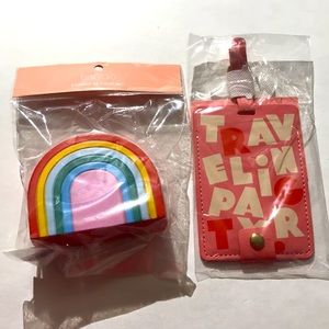 Ban.do rainbow de-stress ball and getaway luggage tag Traveling Party NEW